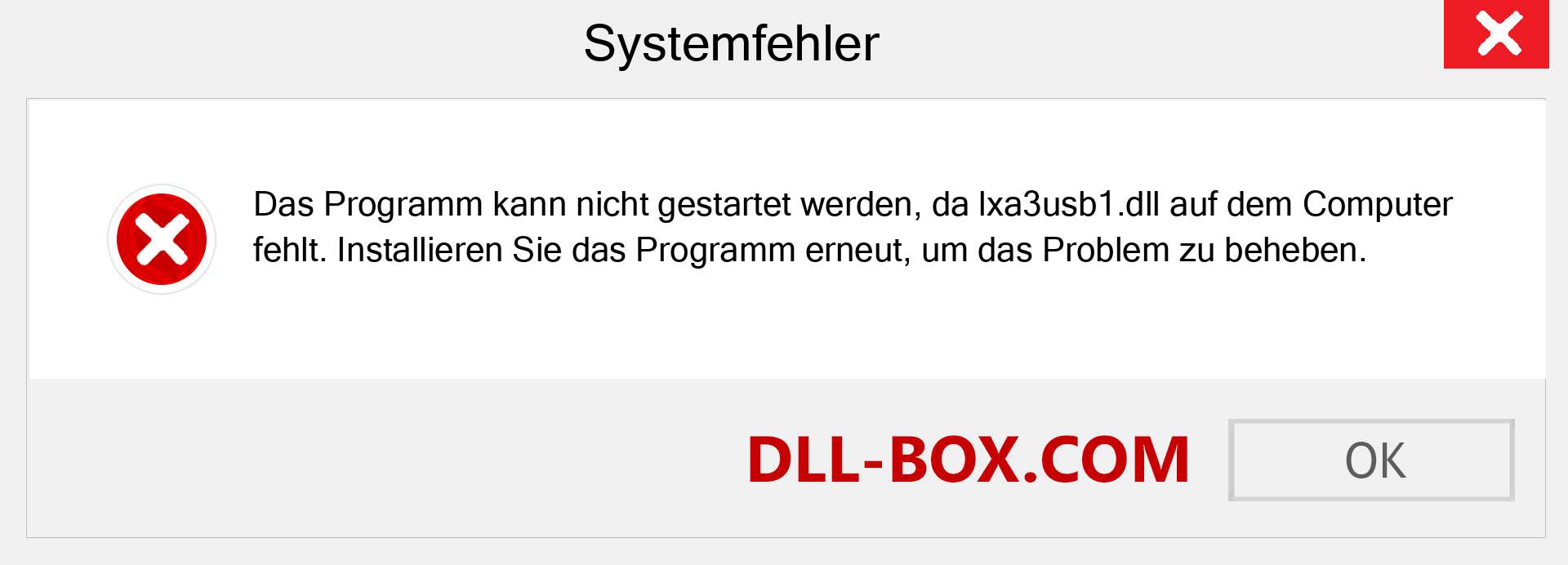 lxa3usb1.dll-Datei fehlt?. Download für Windows 7, 8, 10 - Fix lxa3usb1 dll Missing Error unter Windows, Fotos, Bildern