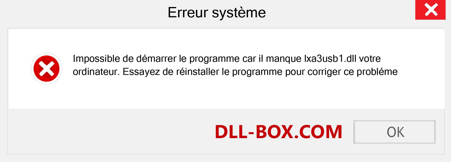 Le fichier lxa3usb1.dll est manquant ?. Télécharger pour Windows 7, 8, 10 - Correction de l'erreur manquante lxa3usb1 dll sur Windows, photos, images